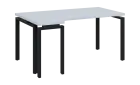 SIRK 38 - 164 stůl kancelářský, rohový, levý, kovová podnož černá, deska 36 mm, široký 1600 mm, bílá