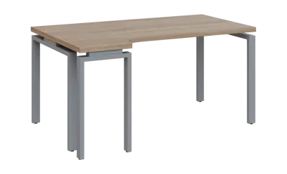 SIRK 38 - 164 stůl kancelářský, rohový, levý, kovová podnož stříbrná, deska 36 mm, široký 1600 mm, d SIRK 38 - 164 stůl kancelářský, rohový, levý, kovová podnož stříbrná, deska 36 mm, široký 1600 mm, dub bardolino