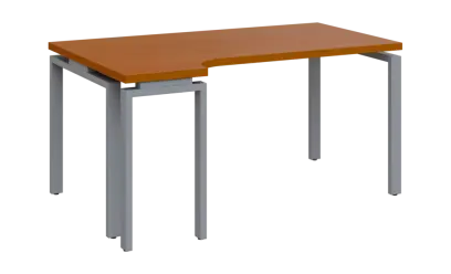 SIRK 38 - 164 stůl kancelářský, rohový, levý, kovová podnož stříbrná, deska 36 mm, široký 1600 mm, t SIRK 38 - 164 stůl kancelářský, rohový, levý, kovová podnož stříbrná, deska 36 mm, široký 1600 mm, třešeň šumavská