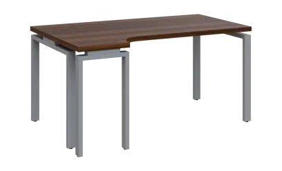 SIRK 38 - 164 stůl kancelářský, rohový, levý, kovová podnož stříbrná, deska 36 mm, široký 1600 mm, o SIRK 38 - 164 stůl kancelářský, rohový, levý, kovová podnož stříbrná, deska 36 mm, široký 1600 mm, ořech královský