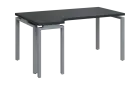 SIRK 38 - 164 stůl kancelářský, rohový, levý, kovová podnož stříbrná, deska 36 mm, široký 1600 mm, a