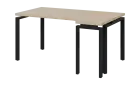 SIRK 38 - 164 stůl kancelářský, rohový, pravý, kovová podnož černá, deska 36 mm, široký 1600 mm, bří