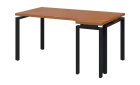 SIRK 38 - 164 stůl kancelářský, rohový, pravý, kovová podnož černá, deska 36 mm, široký 1600 mm, olš