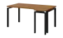SIRK 38 - 164 stůl kancelářský, rohový, pravý, kovová podnož černá, deska 36 mm, široký 1600 mm, ořech světlý