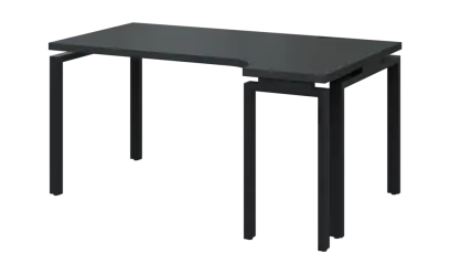 SIRK 38 - 164 stůl kancelářský, rohový, pravý, kovová podnož černá, deska 36 mm, široký 1600 mm, antracit
