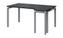 SIRK 38 - 164 stůl kancelářský, rohový, pravý, kovová podnož stříbrná, deska 36 mm, široký 1600 mm, antracit