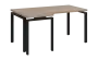 SIRK 38 - 166 stůl kancelářský, rohový, levý, kovová podnož černá, deska 36 mm, široký 1600 mm, dub bardolino
