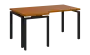 SIRK 38 - 166 stůl kancelářský, rohový, levý, kovová podnož černá, deska 36 mm, široký 1600 mm, třešeň šumavská