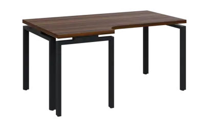 SIRK 38 - 166 stůl kancelářský, rohový, levý, kovová podnož černá, deska 36 mm, široký 1600 mm, ořec SIRK 38 - 166 stůl kancelářský, rohový, levý, kovová podnož černá, deska 36 mm, široký 1600 mm, ořech královský