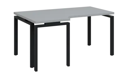 SIRK 38 - 166 stůl kancelářský, rohový, levý, kovová podnož černá, deska 36 mm, široký 1600 mm, šedá SIRK 38 - 166 stůl kancelářský, rohový, levý, kovová podnož černá, deska 36 mm, široký 1600 mm, šedá