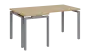 SIRK 38 - 166 stůl kancelářský, rohový, levý, kovová podnož stříbrná, deska 36 mm, široký 1600 mm, javor horský