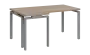 SIRK 38 - 166 stůl kancelářský, rohový, levý, kovová podnož stříbrná, deska 36 mm, široký 1600 mm, dub bardolino