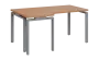 SIRK 38 - 166 stůl kancelářský, rohový, levý, kovová podnož stříbrná, deska 36 mm, široký 1600 mm, buk royal