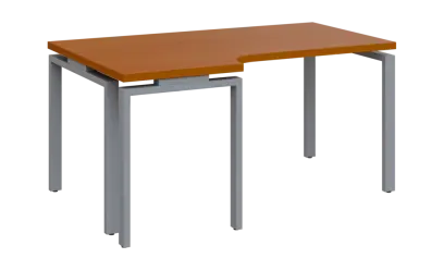 SIRK 38 - 166 stůl kancelářský, rohový, levý, kovová podnož stříbrná, deska 36 mm, široký 1600 mm, t SIRK 38 - 166 stůl kancelářský, rohový, levý, kovová podnož stříbrná, deska 36 mm, široký 1600 mm, třešeň šumavská