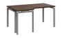 SIRK 38 - 166 stůl kancelářský, rohový, levý, kovová podnož stříbrná, deska 36 mm, široký 1600 mm, ořech královský