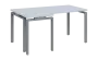 SIRK 38 - 166 stůl kancelářský, rohový, levý, kovová podnož stříbrná, deska 36 mm, široký 1600 mm, bílá