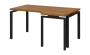 SIRK 38 - 166 stůl kancelářský, rohový, pravý, kovová podnož černá, deska 36 mm, široký 1600 mm, ořech světlý