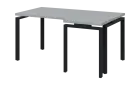 SIRK 38 - 166 stůl kancelářský, rohový, pravý, kovová podnož černá, deska 36 mm, široký 1600 mm, šed