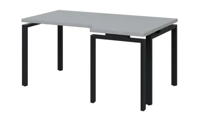 SIRK 38 - 166 stůl kancelářský, rohový, pravý, kovová podnož černá, deska 36 mm, široký 1600 mm, šed SIRK 38 - 166 stůl kancelářský, rohový, pravý, kovová podnož černá, deska 36 mm, široký 1600 mm, šedá