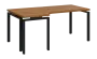 SIRK 38 - 186 stůl kancelářský, rohový, levý, kovová podnož černá, deska 36 mm, široký 1800 mm, ořech světlý