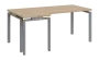 SIRK 38 - 186 stůl kancelářský, rohový, levý, kovová podnož stříbrná, deska 36 mm, široký 1800 mm, javor horský