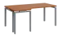SIRK 38 - 186 stůl kancelářský, rohový, levý, kovová podnož stříbrná, deska 36 mm, široký 1800 mm, olše jantar