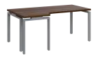 SIRK 38 - 186 stůl kancelářský, rohový, levý, kovová podnož stříbrná, deska 36 mm, široký 1800 mm, o
