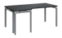 SIRK 38 - 186 stůl kancelářský, rohový, levý, kovová podnož stříbrná, deska 36 mm, široký 1800 mm, antracit