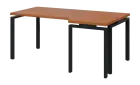 SIRK 38 - 186 stůl kancelářský, rohový, pravý, kovová podnož černá, deska 36 mm, široký 1800 mm, olš