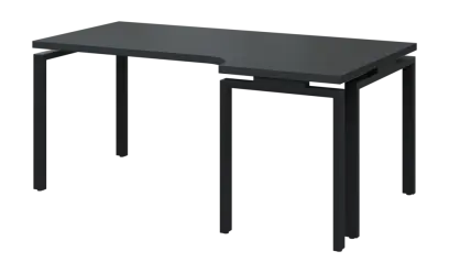 SIRK 38 - 186 stůl kancelářský, rohový, pravý, kovová podnož černá, deska 36 mm, široký 1800 mm, antracit
