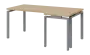 SIRK 38 - 186 stůl kancelářský, rohový, pravý, kovová podnož stříbrná, deska 36 mm, široký 1800 mm, javor horský