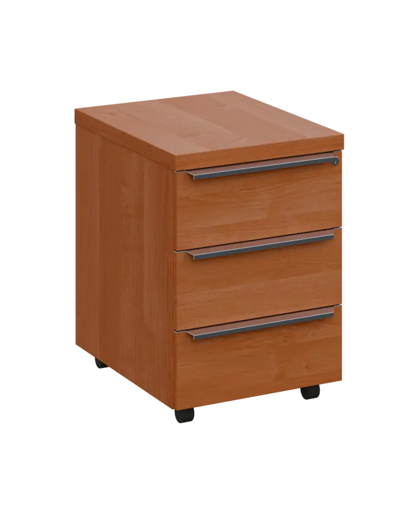 SIKC - 00 kontejner pojízdný, 3-zásuvkový, deska 18 mm, centrální zámek, olše jantar