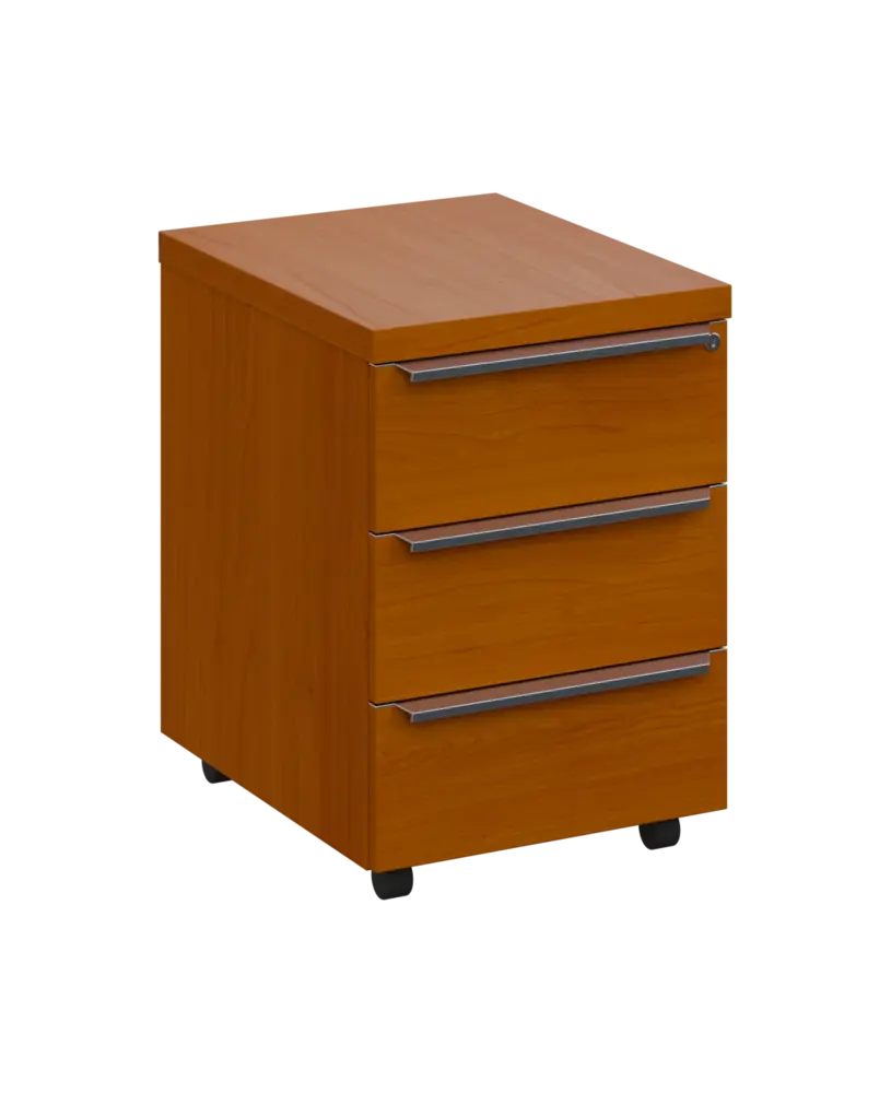 SIKC - 00 kontejner pojízdný, 3-zásuvkový, deska 18 mm, centrální zámek, třešeň šumavská