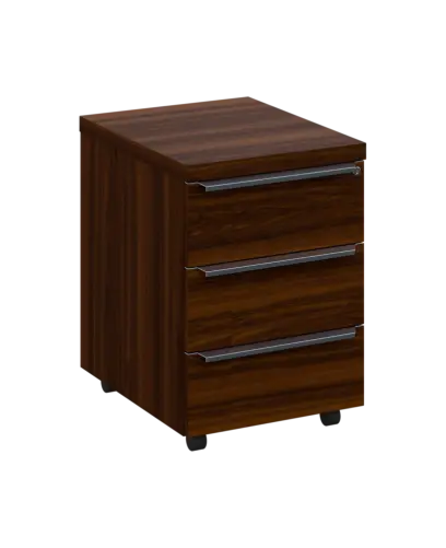 SIKC - 00 kontejner pojízdný, 3-zásuvkový, deska 18 mm, centrální zámek, ořech královský