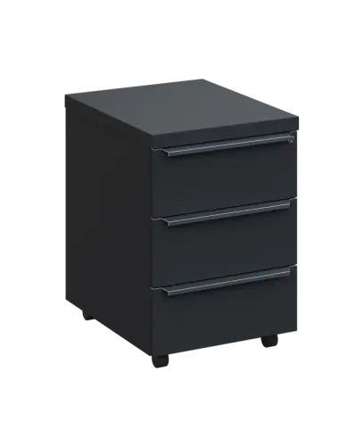 SIKC - 00 kontejner pojízdný, 3-zásuvkový, deska 18 mm, centrální zámek, antracit