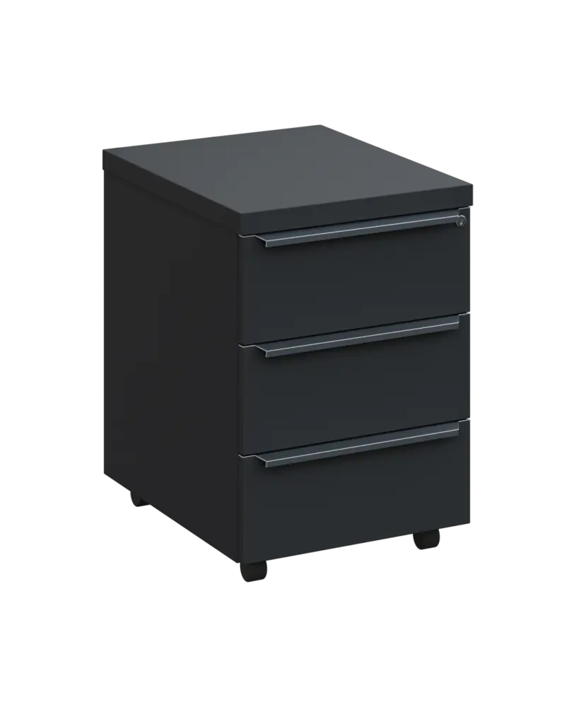 SIKC - 00 kontejner pojízdný, 3-zásuvkový, deska 18 mm, centrální zámek, antracit