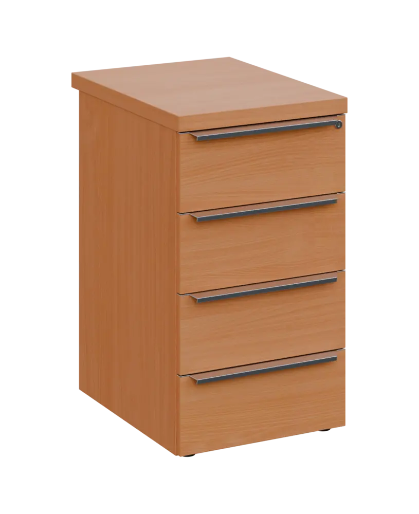 SIKC - 61 kontejner přístavný, 4-zásuvkový, deska 36 mm, centrální zámek, buk royal