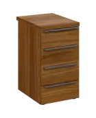 SIKC - 61 kontejner přístavný, 4-zásuvkový, deska 36 mm, centrální zámek, ořech světlý