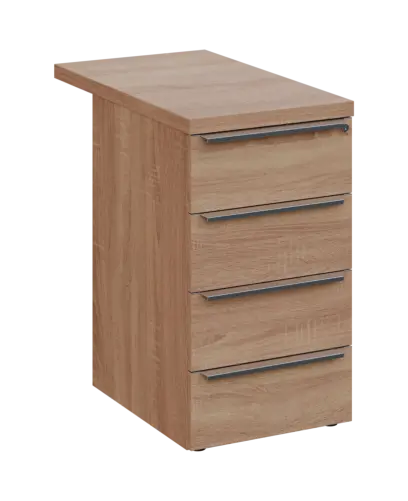 SIKC - 81 kontejner přístavný, 4-zásuvkový, deska 36 mm, centrální zámek, dub bardolino