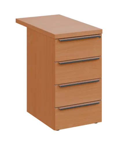 SIKC - 81 kontejner přístavný, 4-zásuvkový, deska 36 mm, centrální zámek, buk royal