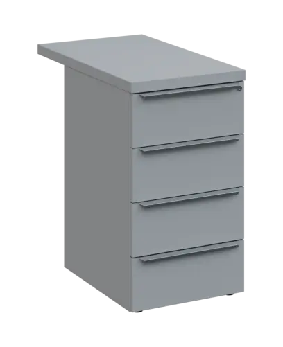 SIKC - 81 kontejner přístavný, 4-zásuvkový, deska 36 mm, centrální zámek, šedá