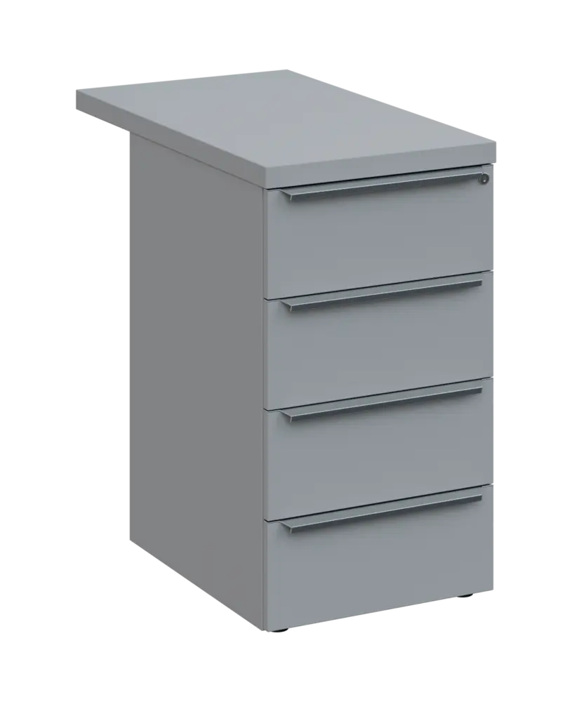 SIKC - 81 kontejner přístavný, 4-zásuvkový, deska 36 mm, centrální zámek, šedá