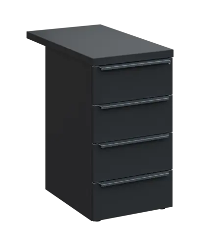 SIKC - 81 kontejner přístavný, 4-zásuvkový, deska 36 mm, centrální zámek, antracit