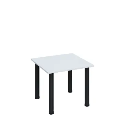 G-43 Konferenční stolek 600 x 600 mm, deska 18 mm, bílá / nohy černé RAL9005