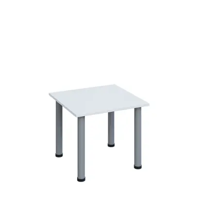 G-43 Konferenční stolek 600 x 600 mm, deska 18 mm, bílá / nohy stříbrné RAL9006