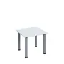 G-43 Konferenční stolek 600 x 600 mm, deska 18 mm, bílá / nohy stříbrné RAL9006