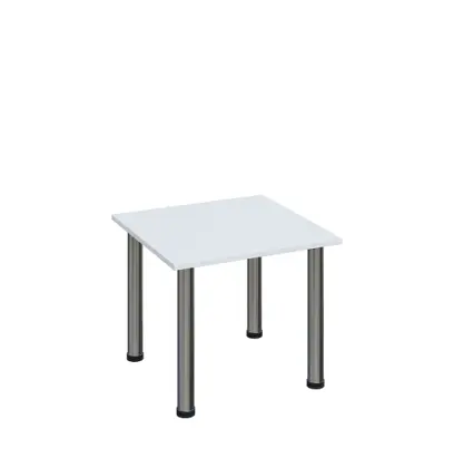 G-43 Konferenční stolek 600 x 600 mm, deska 18 mm, bílá / nohy chrom