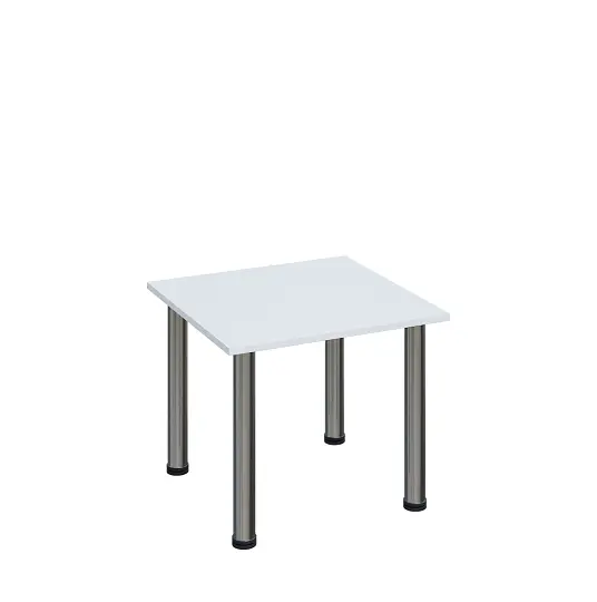 G-43 Konferenční stolek 600 x 600 mm, deska 18 mm, bílá / nohy chrom