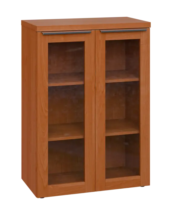 SIN 3 - 8S kancelářská skříň, 2-dveřová/prosklená, 1120x800x400, olše jantar