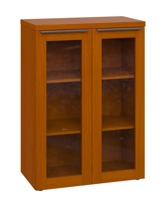 SIN 3 - 8S kancelářská skříň, 2-dveřová/prosklená, 1120x800x400, třešeň šumavská